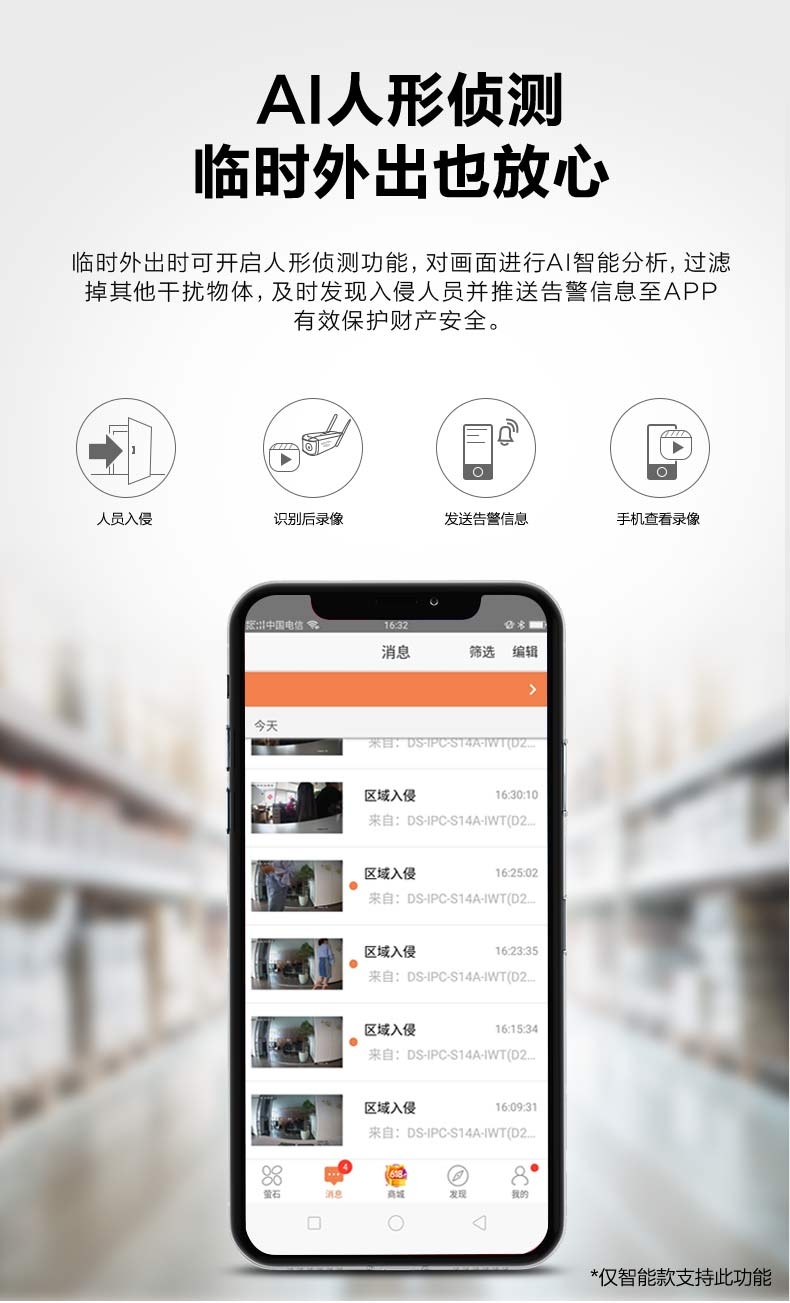 海康威视2019新款无线wifi手机远程监控器6