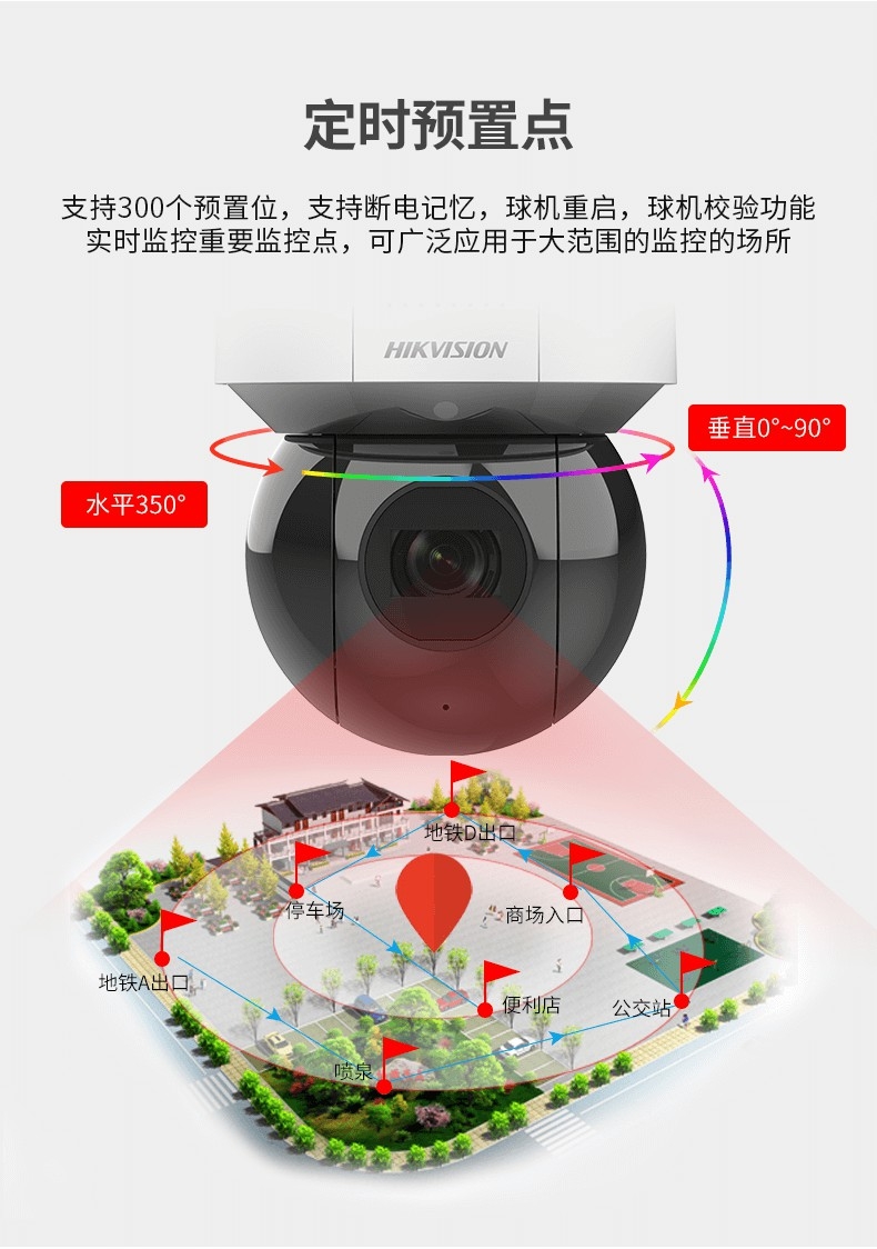 海康威视变焦室外球机高清夜视网络摄像头3